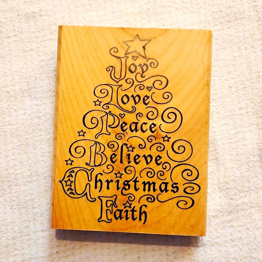 Stampendous Joy Tree Wood Rubber Stamp R275 Christmas Holiday Card Making NEW